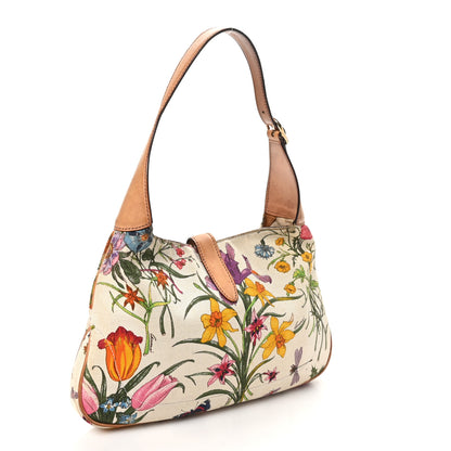 Gucci Canvas Floral Flora Small Jackie O Hobo White White 2 of 11