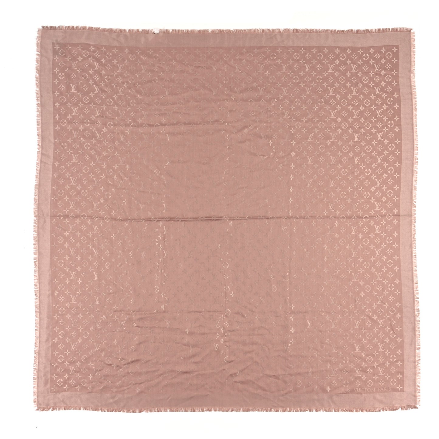 Silk Wool Monogram Shawl Kraft