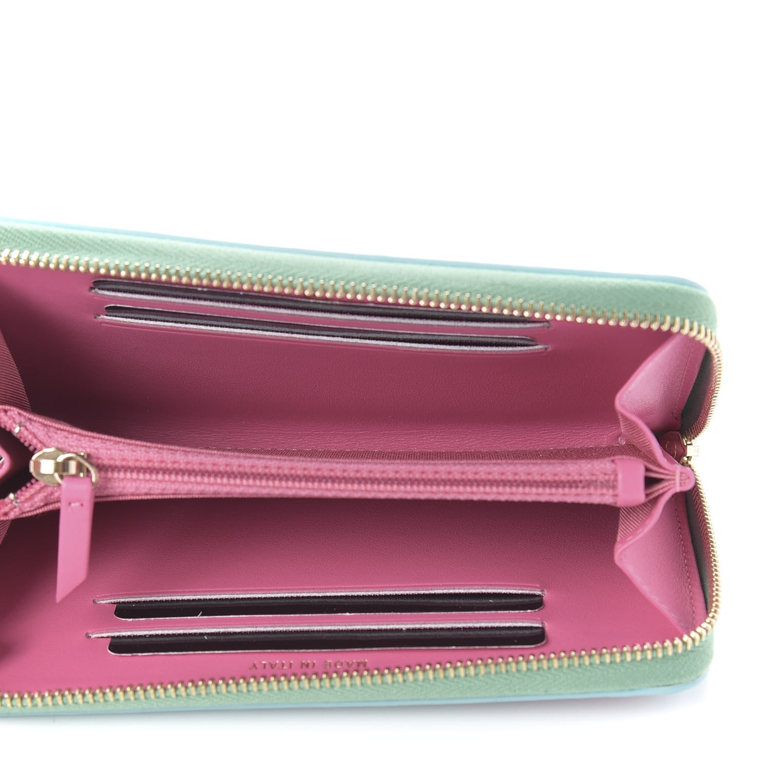 Chanel Caviar Quilted Medium Filigree Zip Around Wallet Pink Blue Green 5 of 9