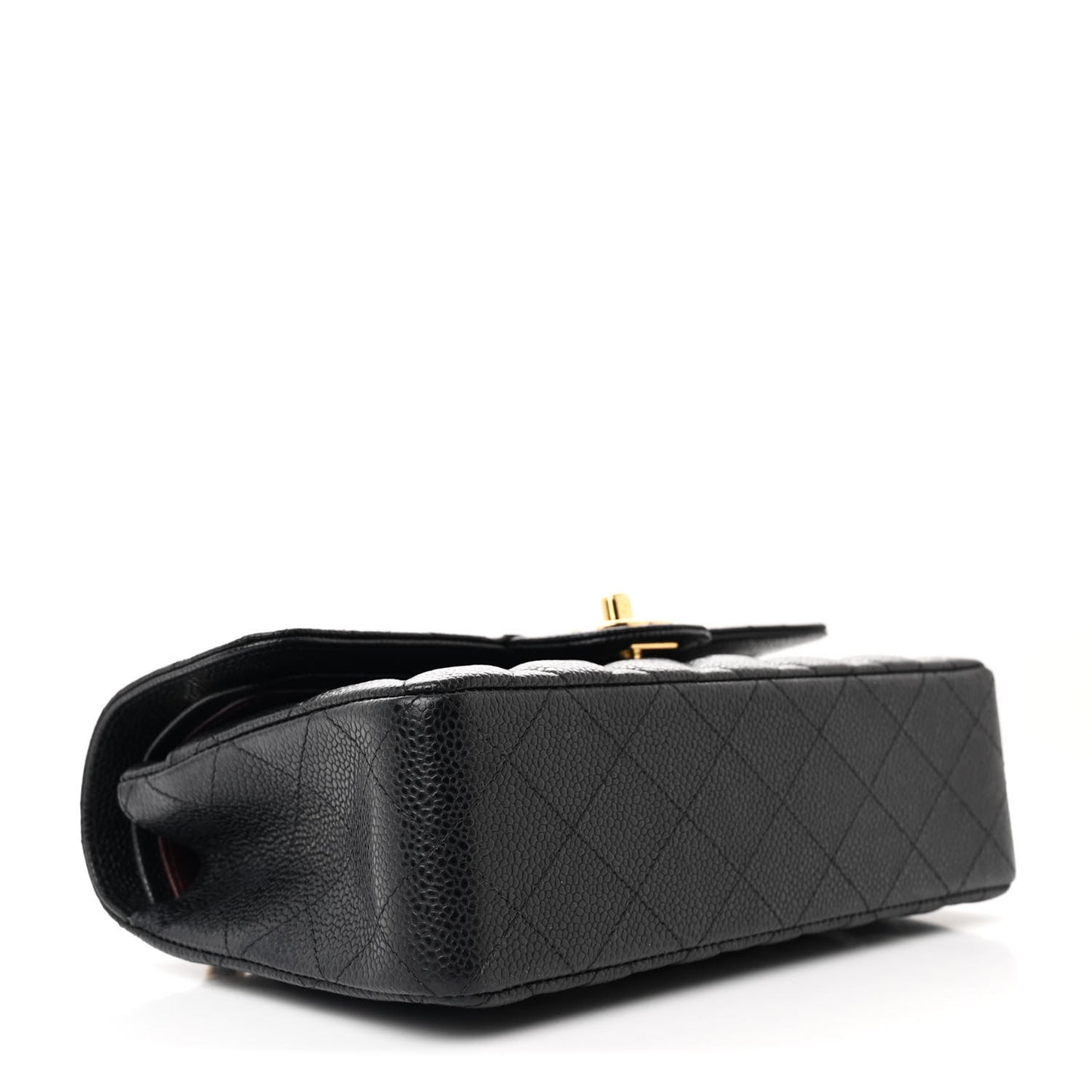 Caviar Quilted Small Double Flap Black