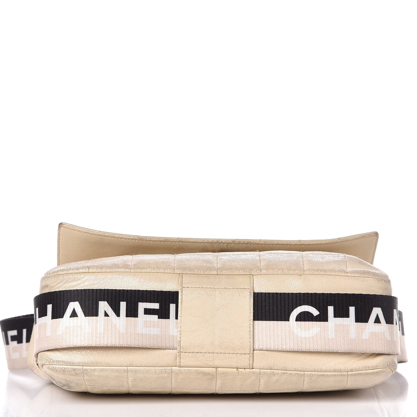 Lambskin Sport Flap Bag Beige Black