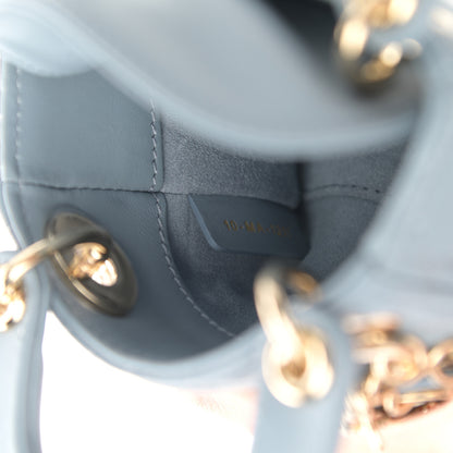 Christian Dior Lambskin Cannage Micro Lady Dior Cloud Blue 7 of 10