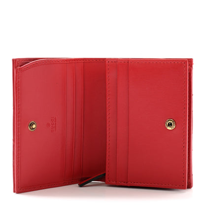 Gucci Calfskin Matelasse GG Marmont Card Case Wallet Hibiscus Red 5 of 8