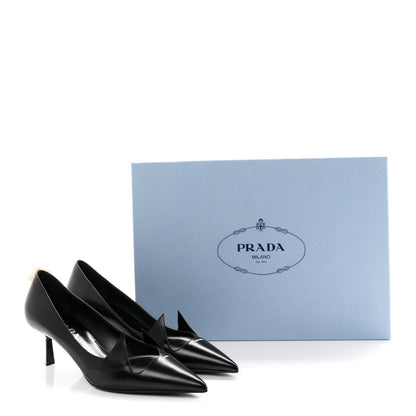 Prada Spazzolato Pointed Toe 55mm Pumps 37 Black 9 of 9