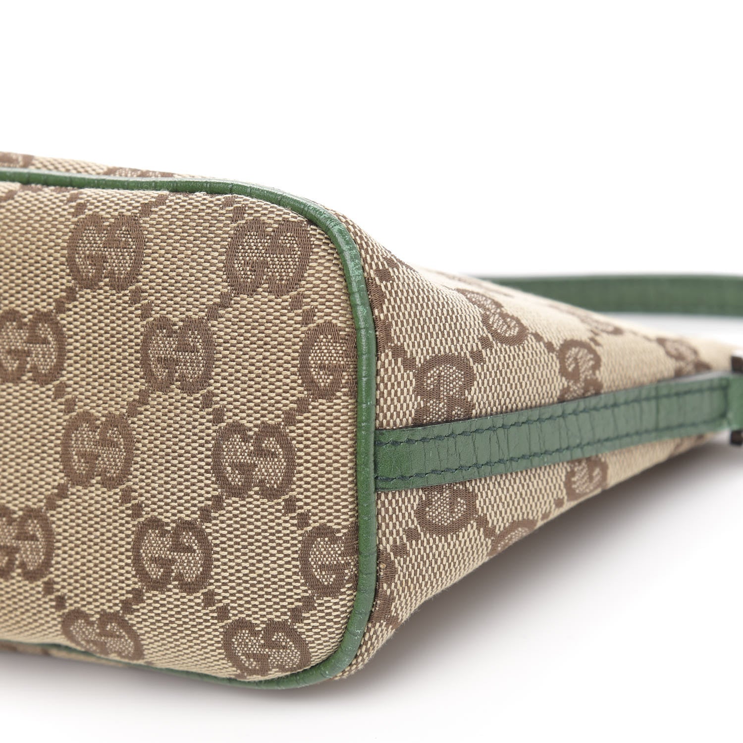 Gucci Monogram Web Boat Pochette Green 10 of 11