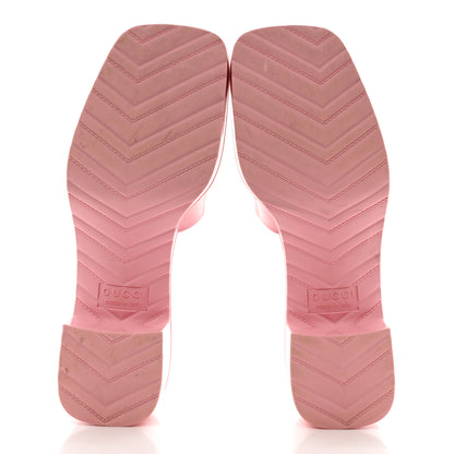 Gucci Rubber Gucci Logo Womens Platform 20/60mm Slide Sandals 35 Wild Rose 4 of 10