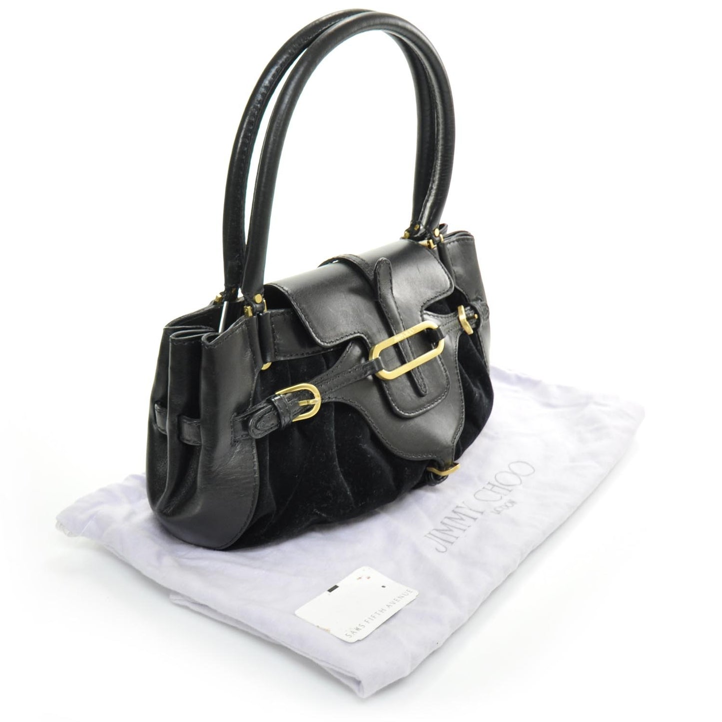 Leather Suede Tam Bag Black