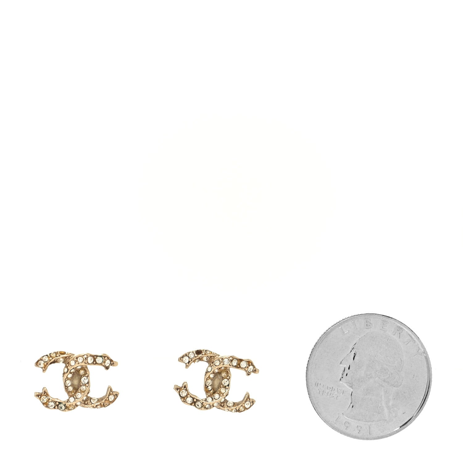 Chanel Crystal Twisted CC Earrings Gold 2 of 6