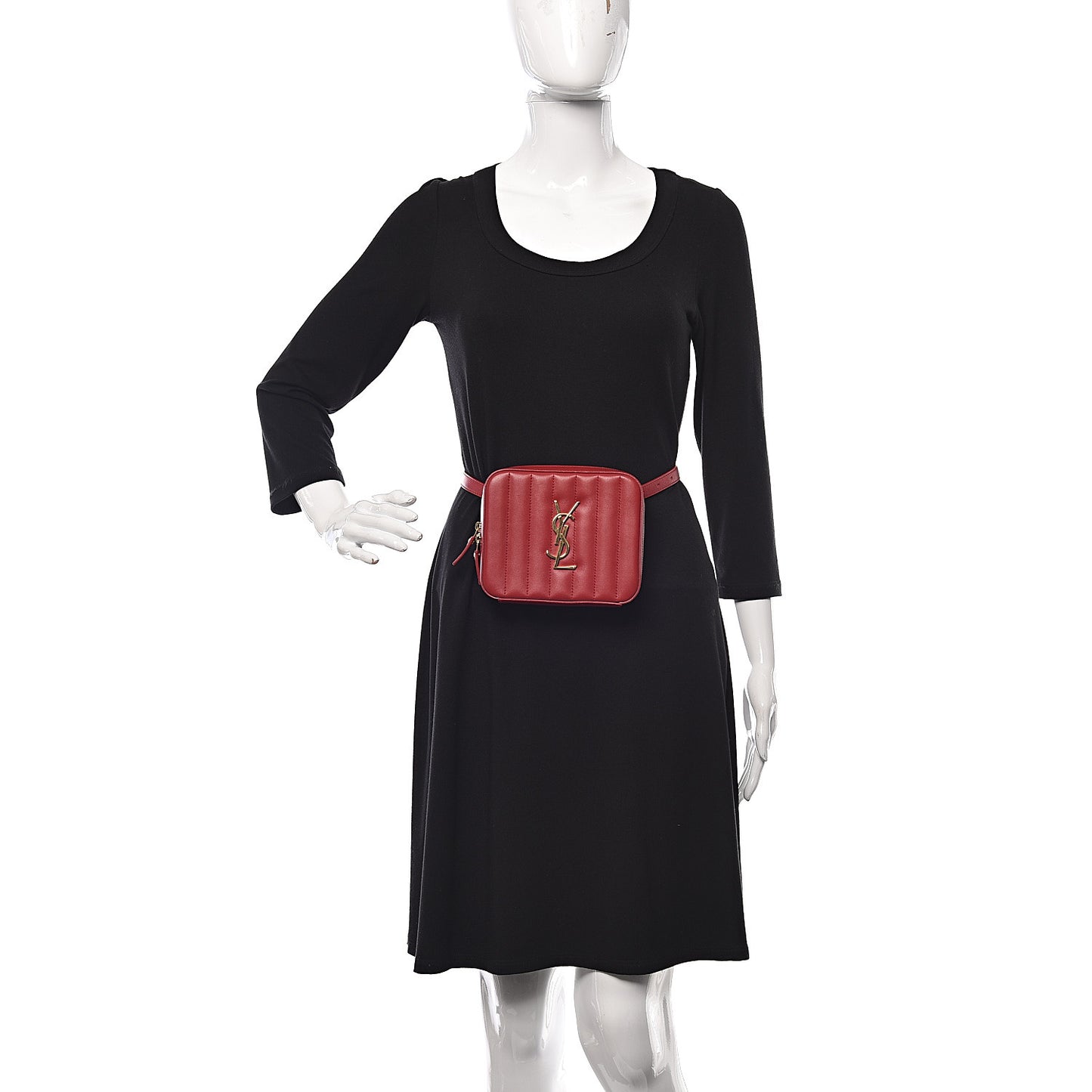 Lambskin Matelasse Vicky Monogram Belt Bag Eros Red