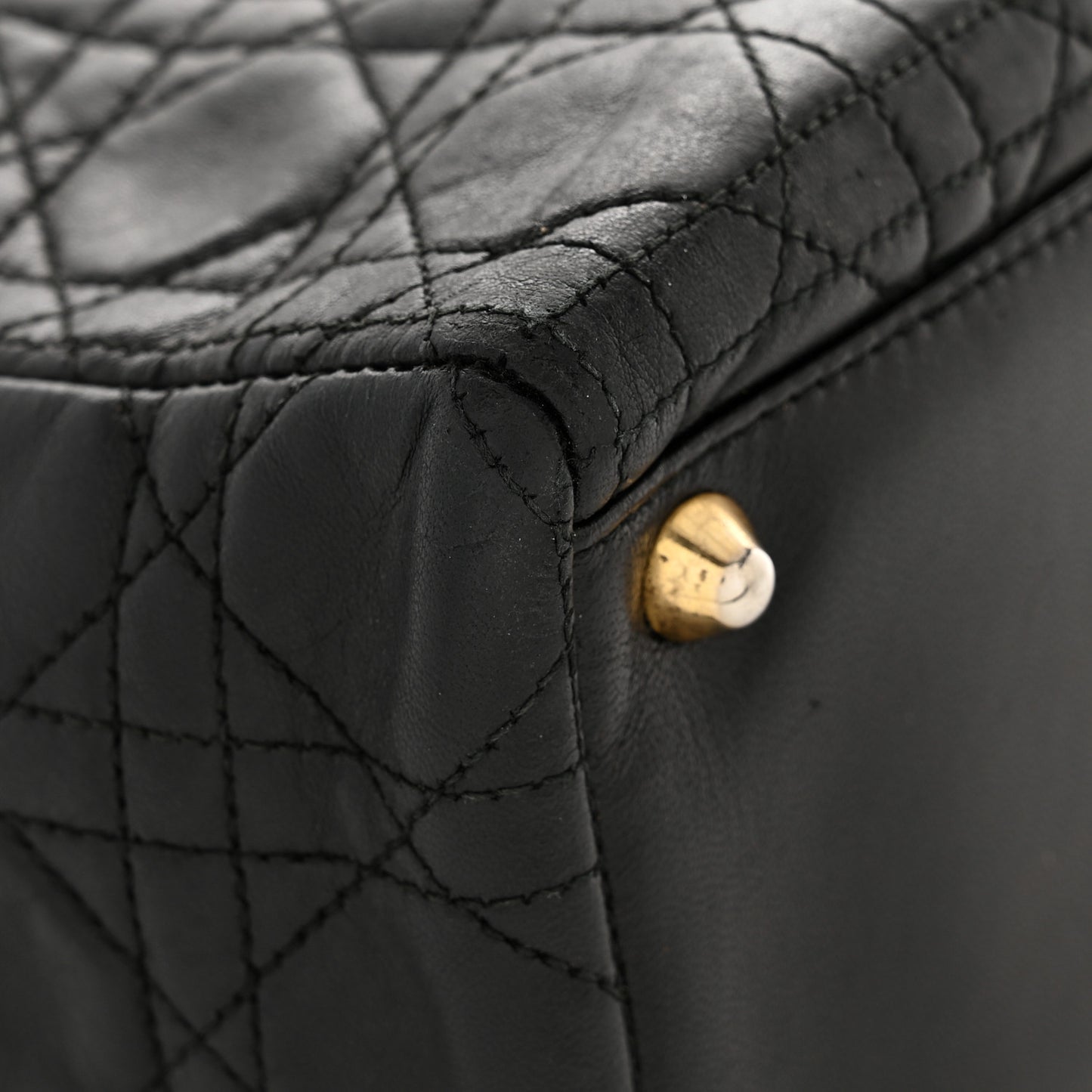 Lambskin Cannage Large Lady Dior Black