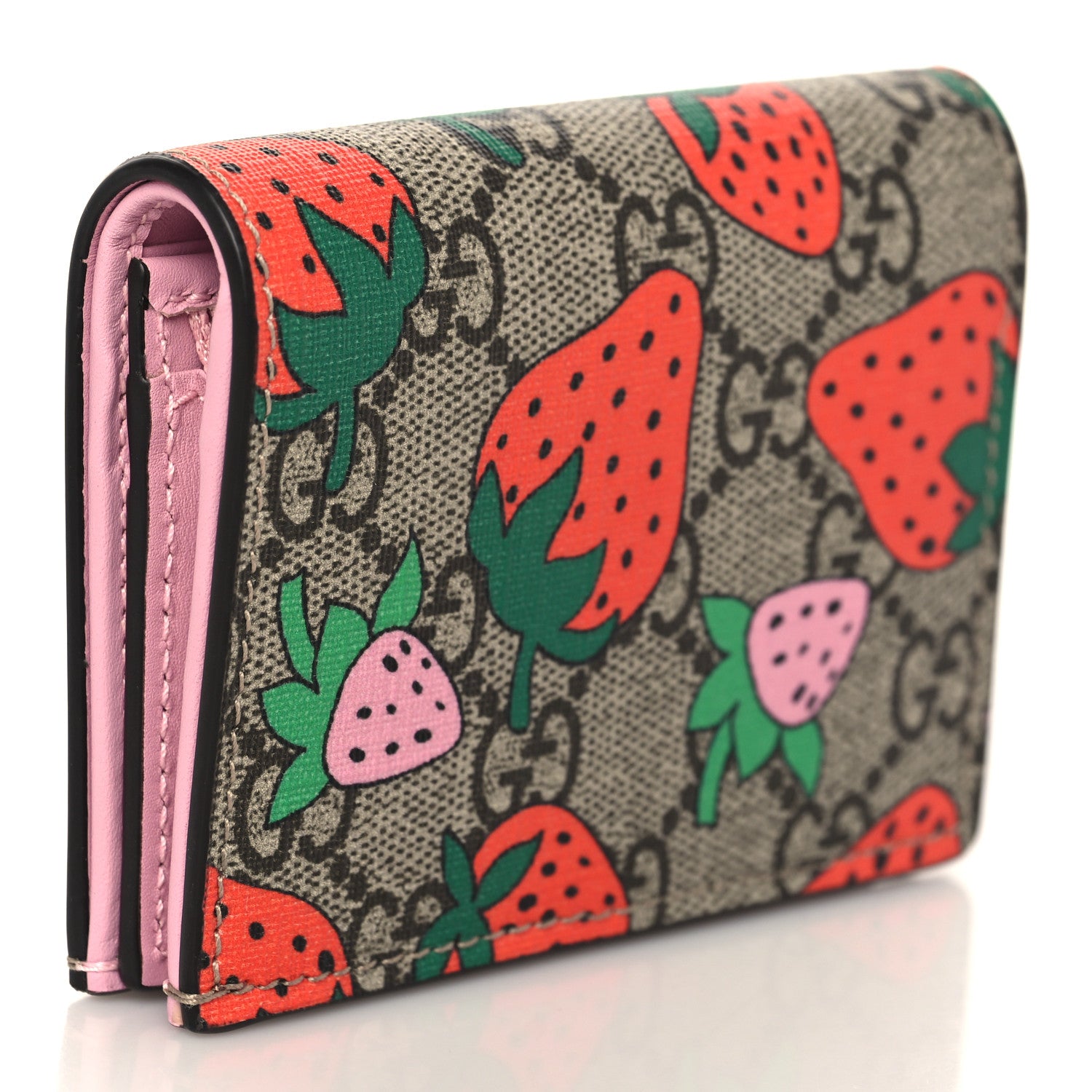 Gucci GG Supreme Monogram Strawberry Card Case 3 of 6