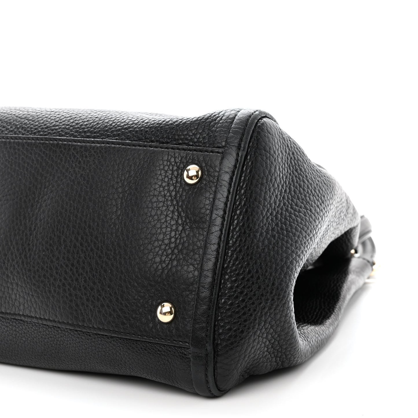 Pebbled Calfskin Medium Soho Shoulder Bag Black