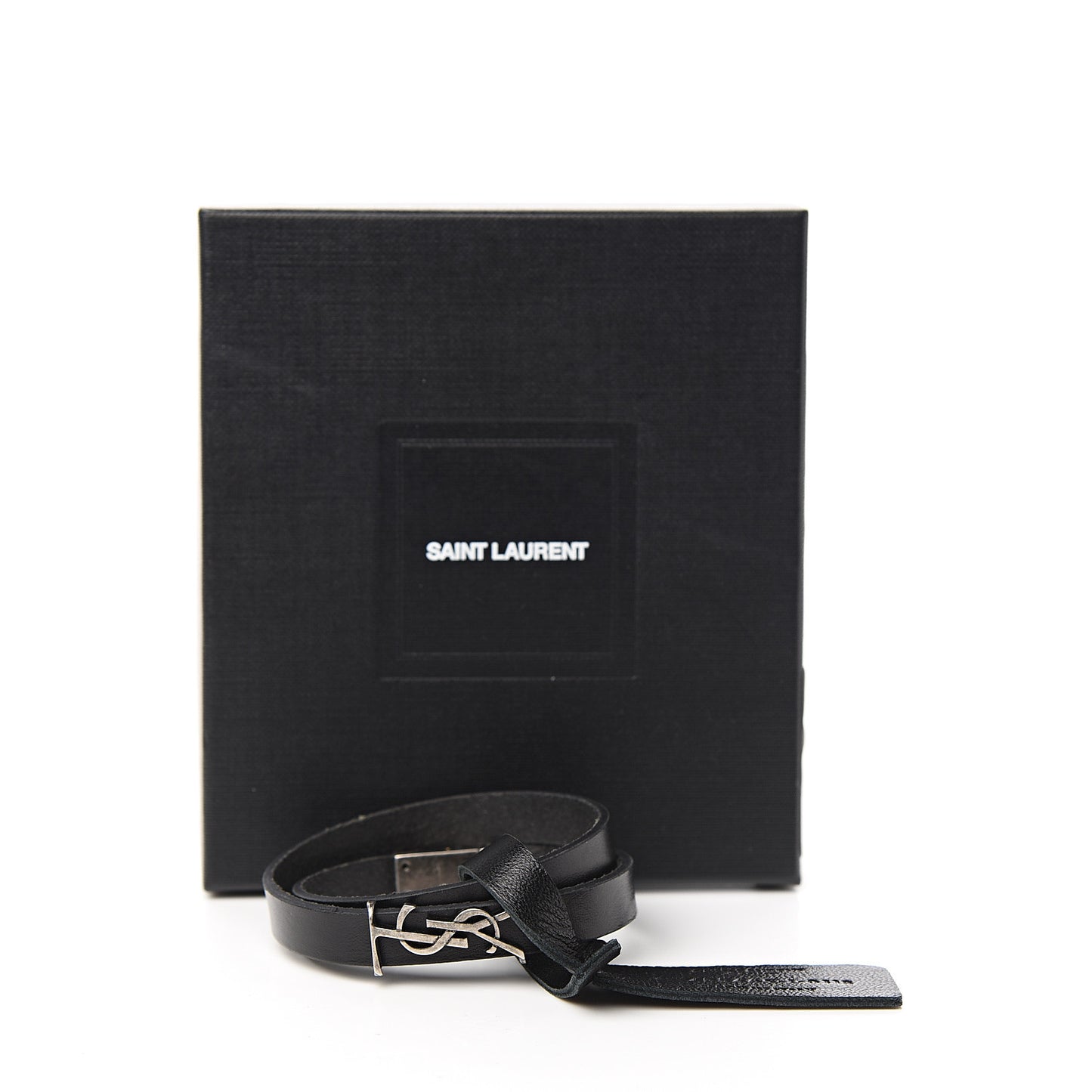 Calfskin Double Wrap Bracelet L Black