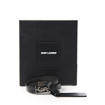Saint Laurent Calfskin Double Wrap Bracelet L Black 4 of 4