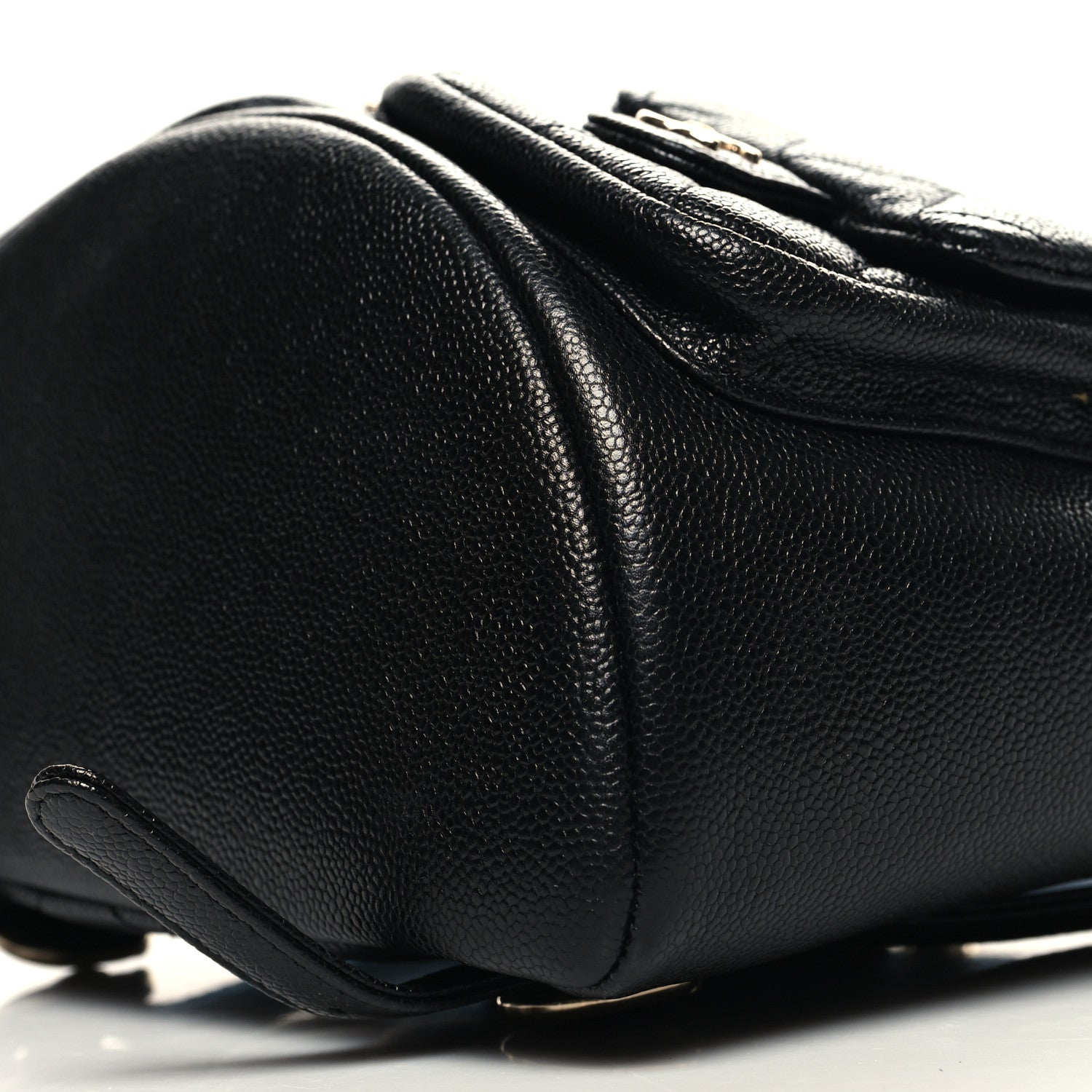 Chanel Shiny Caviar Quilted Medium Duma Pockets Drawstring Backpack Black 10 of 11