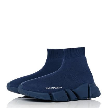 Balenciaga Technical 3D Recycled Knit Womens Speed 2.0 Sneakers 36 Monocolor Dark Navy 3 of 7