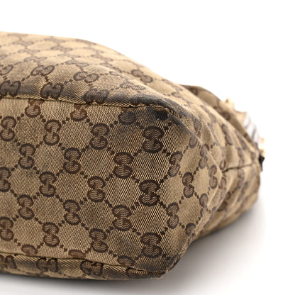Gucci Monogram Medium Horsebit Chain Hobo Dark Brown 8 of 10