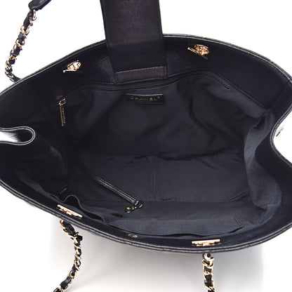 Chanel Caviar Quilted Large CC Shopping Tote Navy 5 of 10