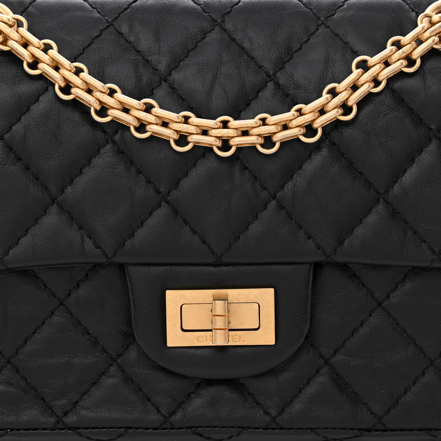 Chanel Aged Calfskin Quilted 2.55 Reissue Mini Flap Black 8 of 11