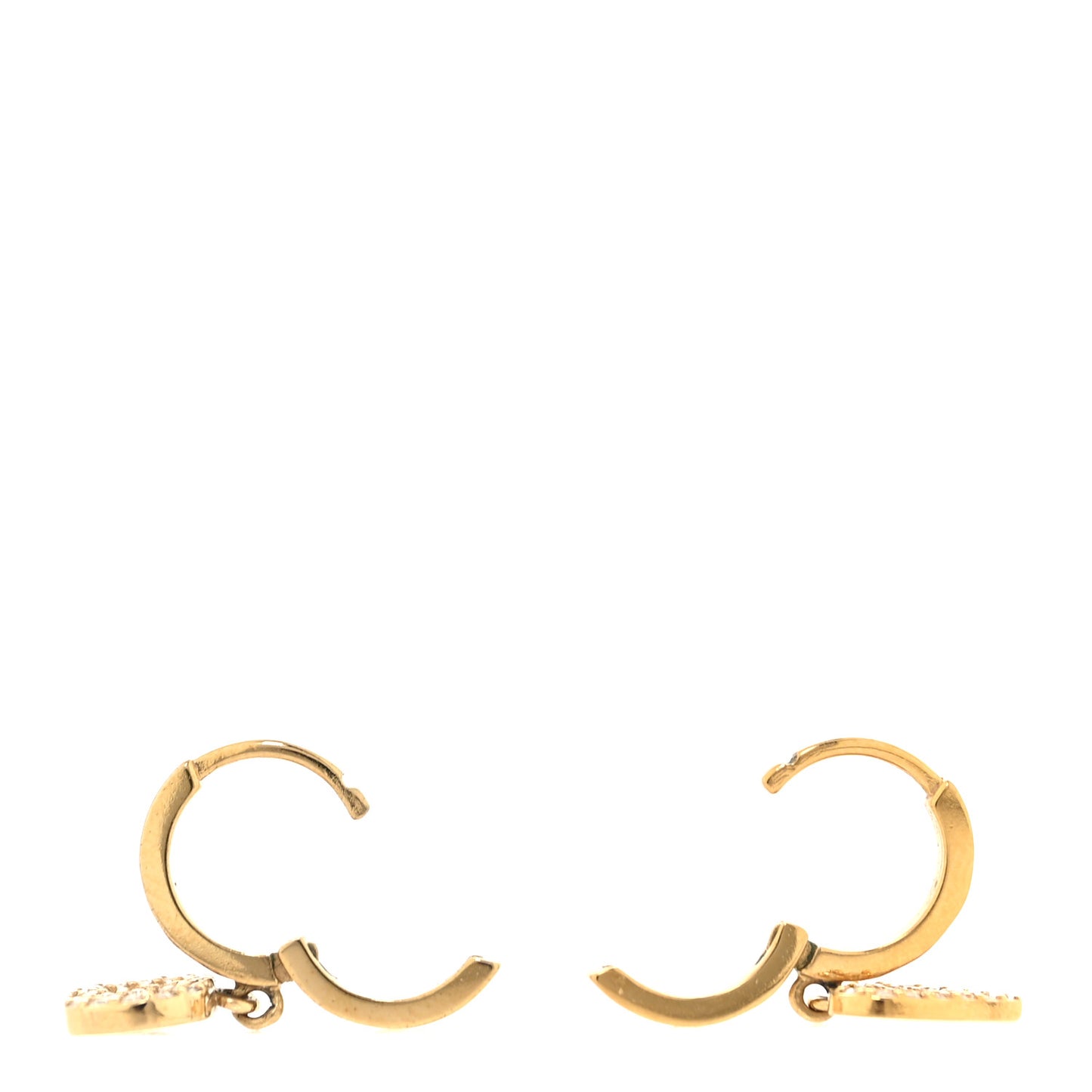 Crystal Heart Clair D Lune Hoop Drop Earrings Gold