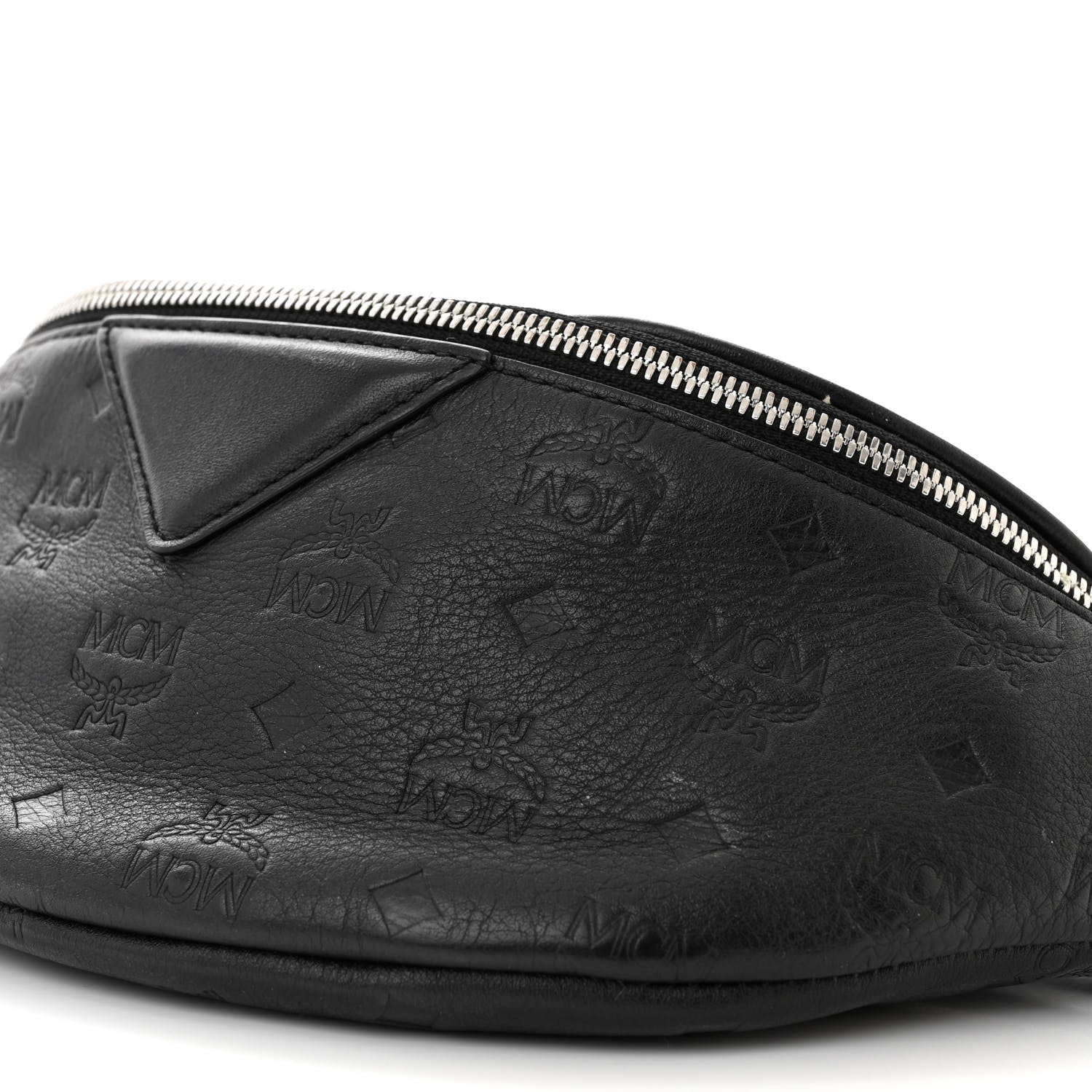 MCM Calfskin Ottomar Monogram Fursten Belt Bag Black 9 of 10