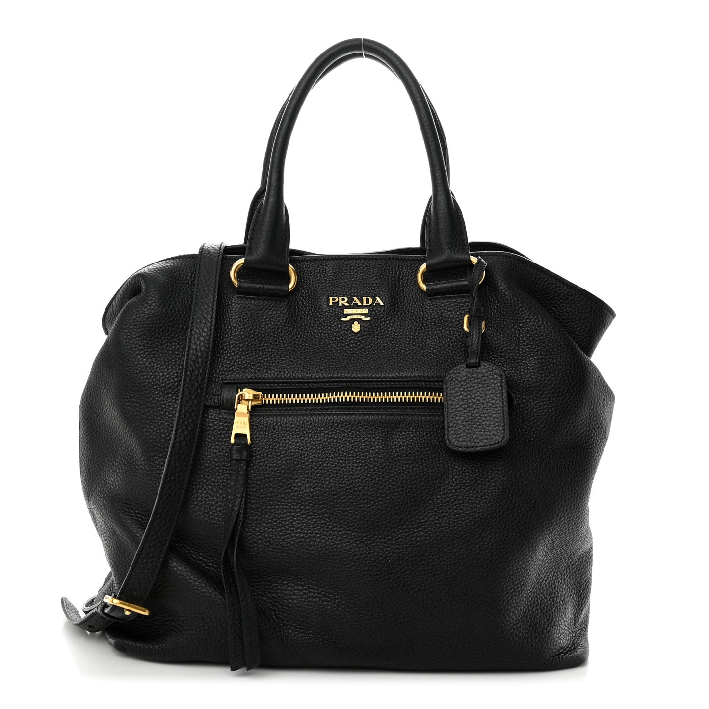 Vitello Daino Shopping Tote Black