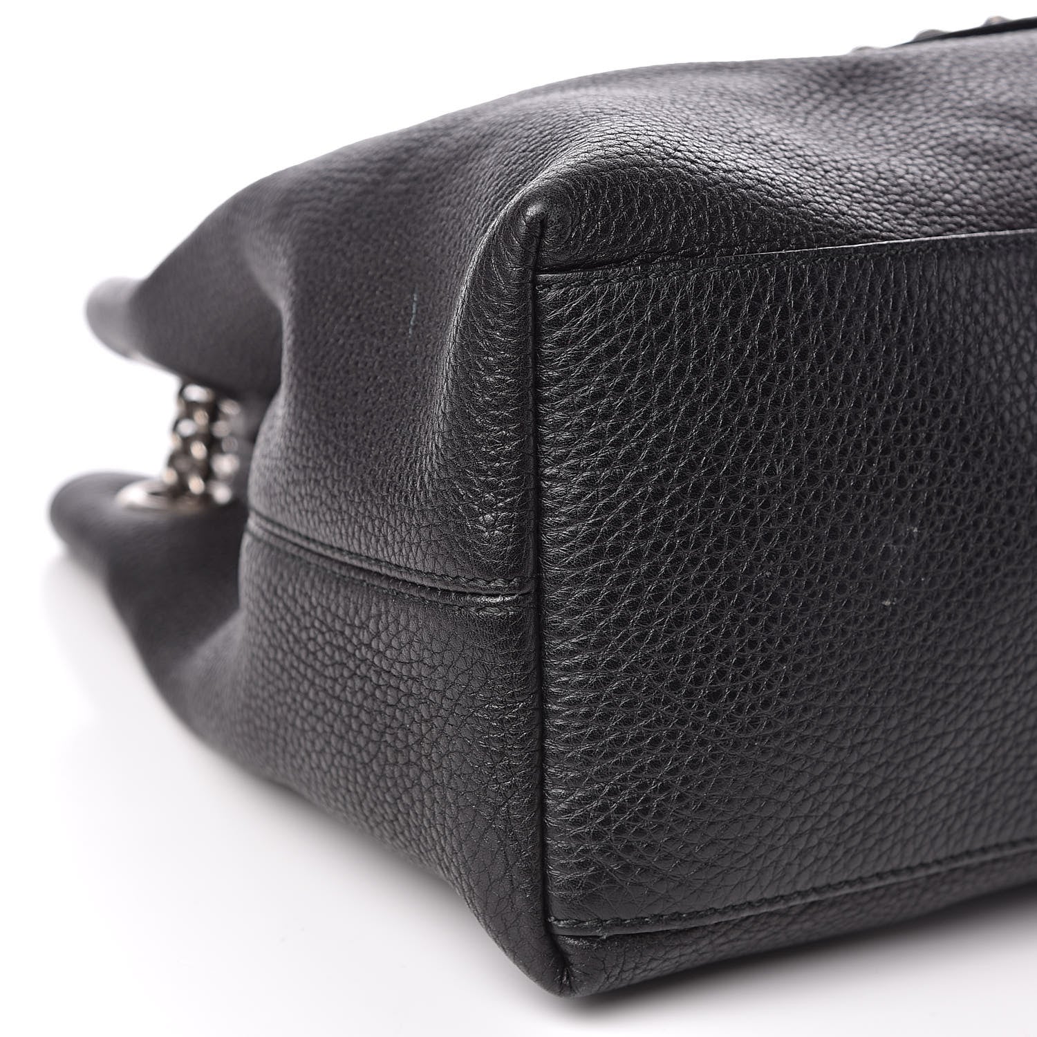 Gucci Pebbled Calfskin Studded Medium Soho Chain Shoulder Bag Black 8 of 10