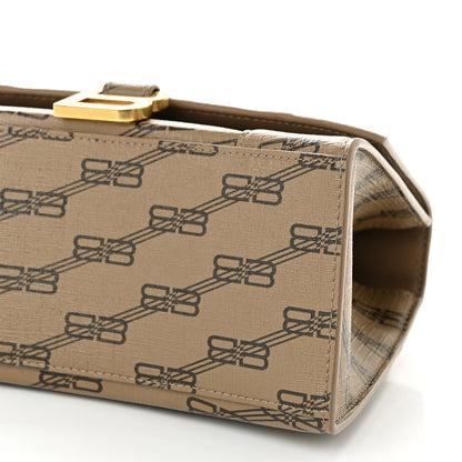 Balenciaga Coated Canvas BB Monogram Small Hourglass Top Handle Bag Beige Brown 9 of 12