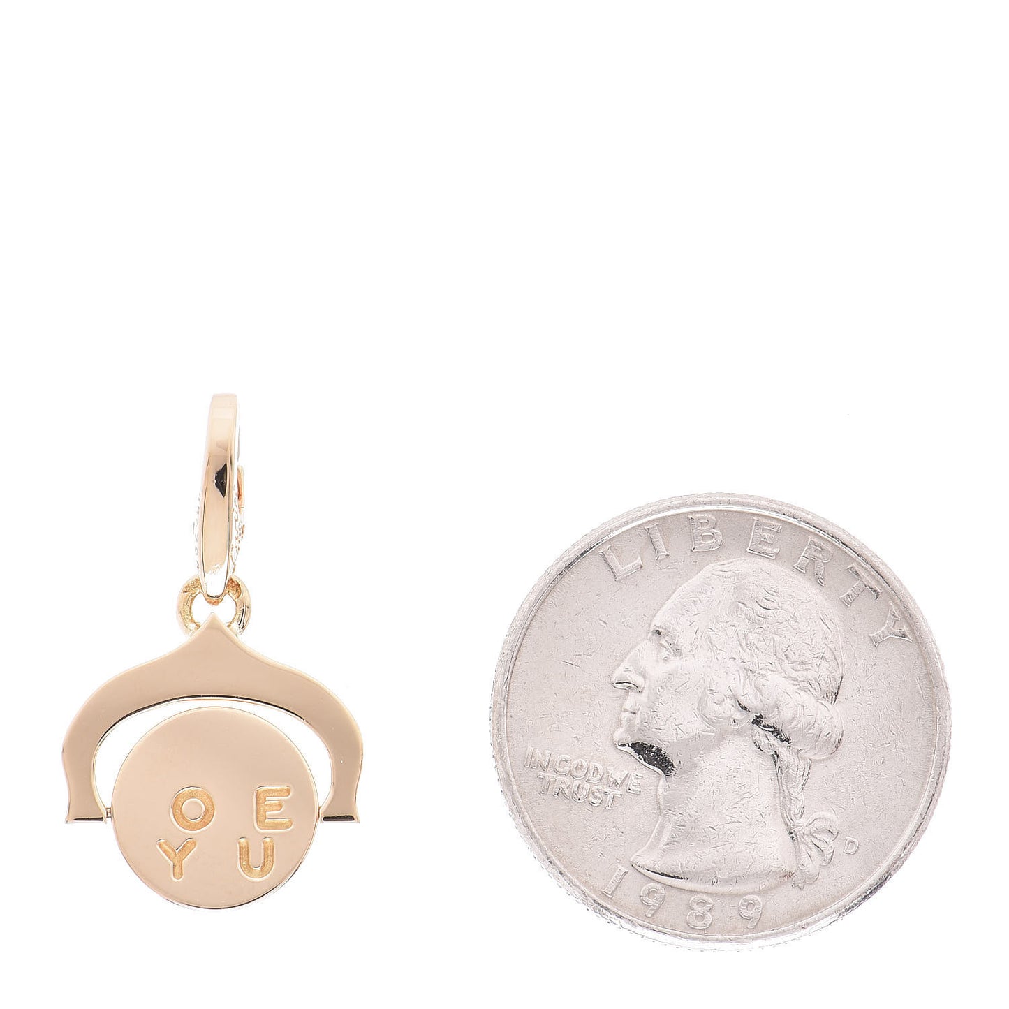 18K Yellow Gold 'I Love You' Circle Spinner Charm