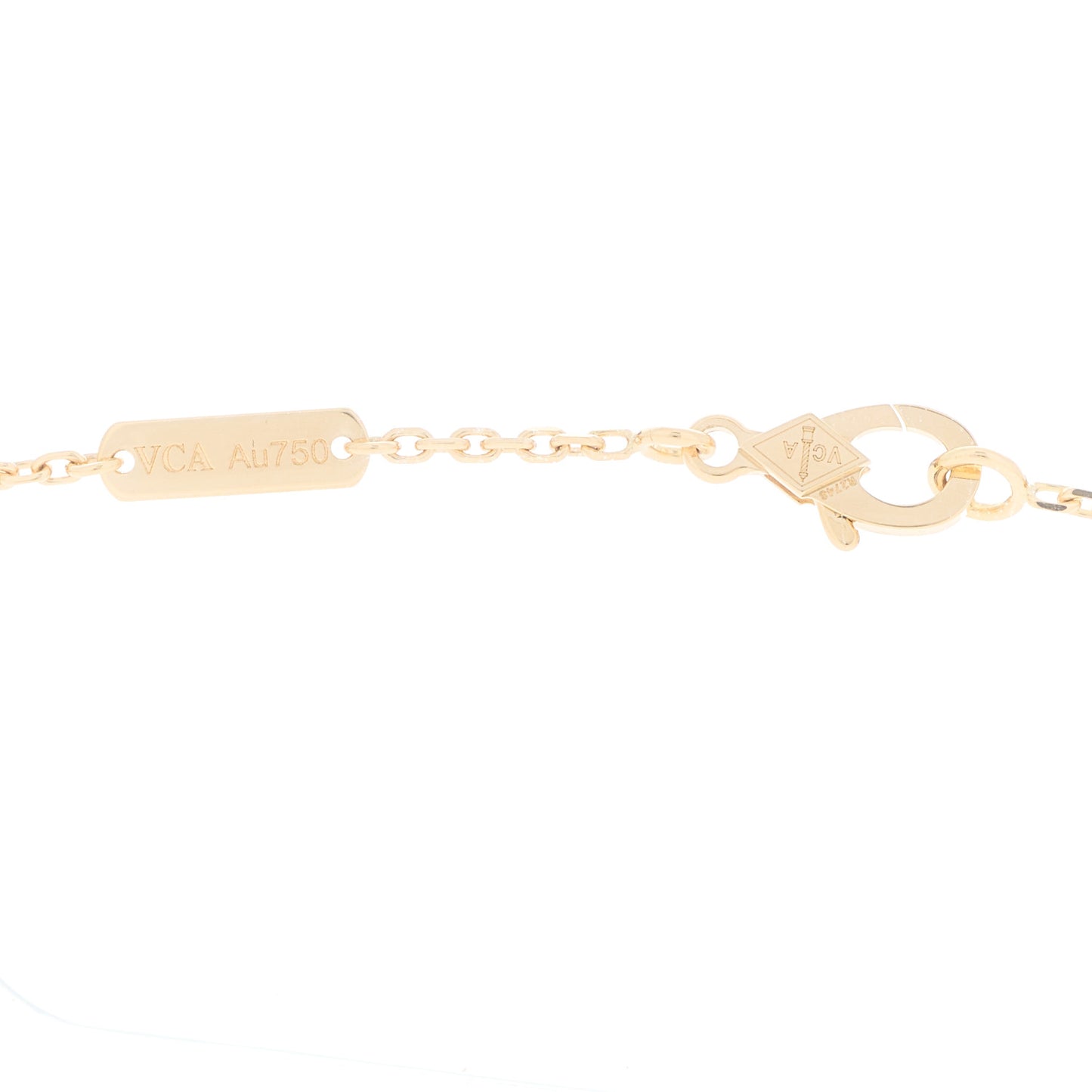 18K Yellow Gold Mother of Pearl Vintage Alhambra Pendant Necklace