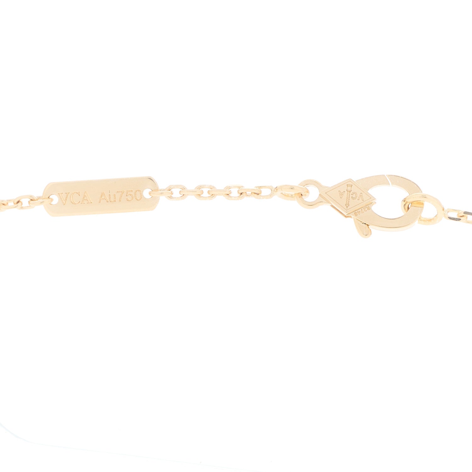 Van Cleef & Arpels 18K Yellow Gold Mother of Pearl Vintage Alhambra Pendant Necklace 3 of 5