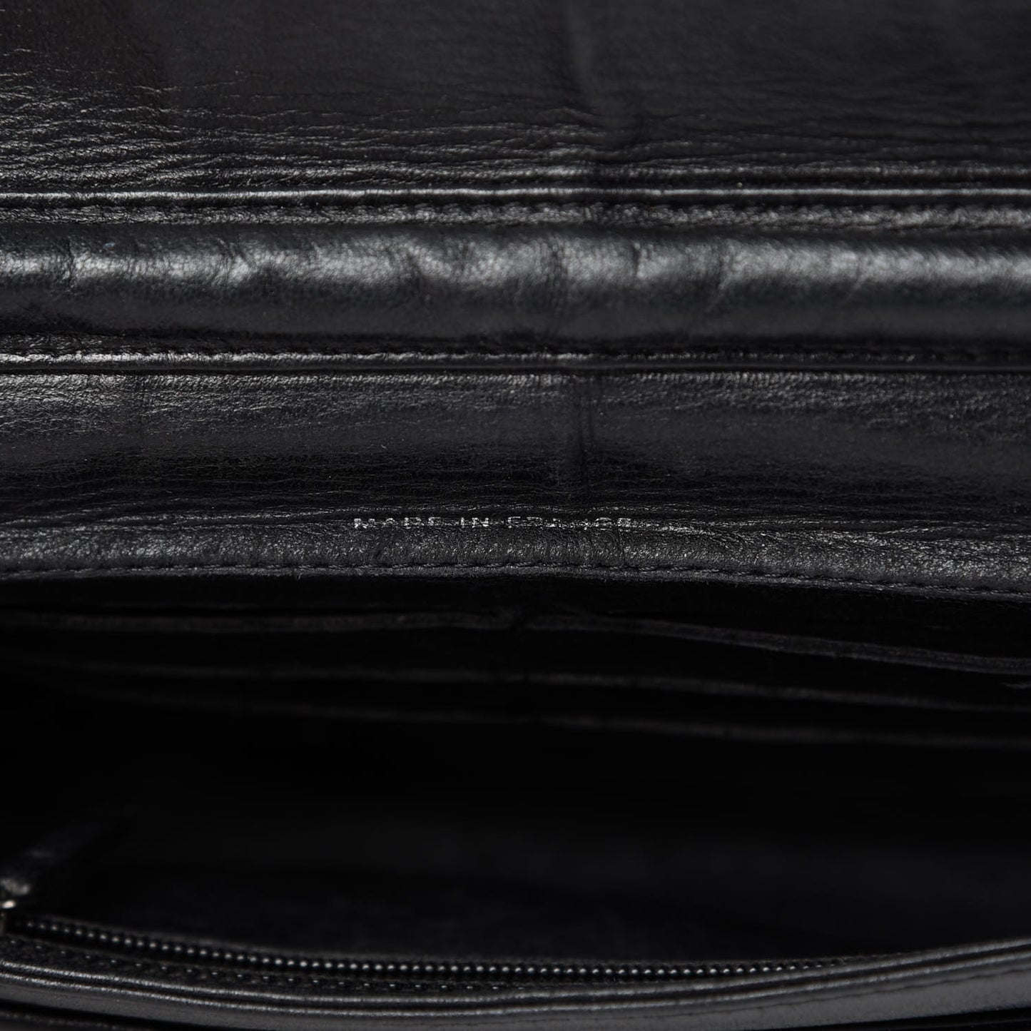 Lambskin Chevron Quilted Wallet On Chain WOC Black