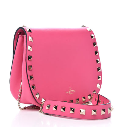 Valentino Garavani Vitello Rockstud Crossbody Saddle Bag Peony 3 of 11