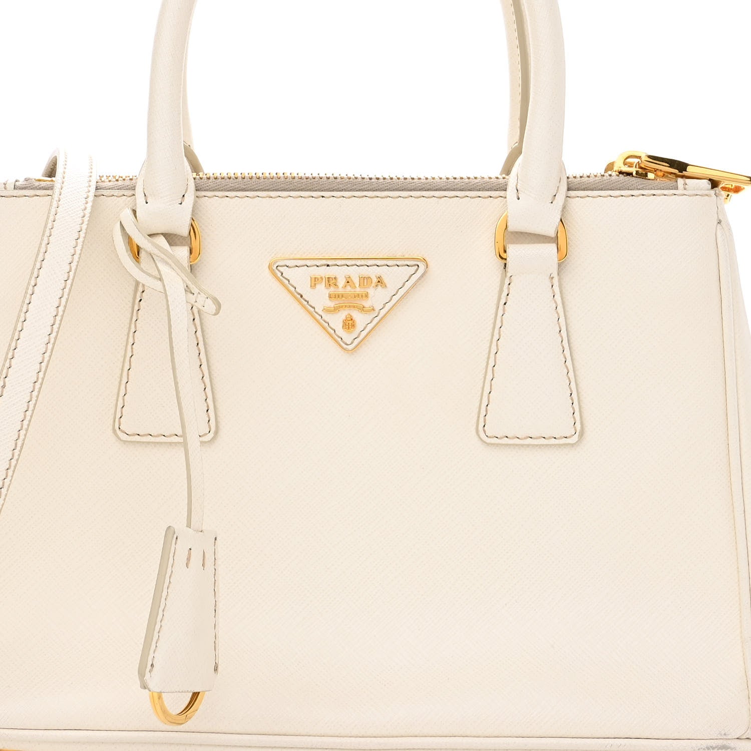 Prada Saffiano Small Galleria Double Zip Tote Talco 7 of 9