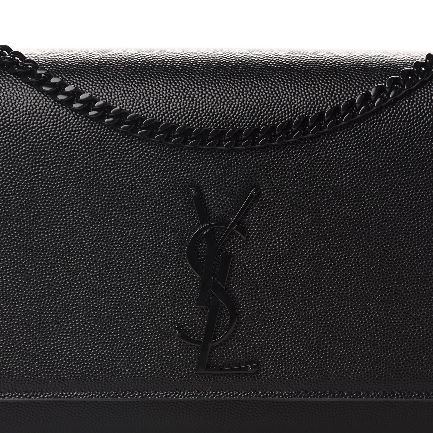 Saint Laurent Grain De Poudre Medium Classic Monogram Kate Satchel Black 10 of 10