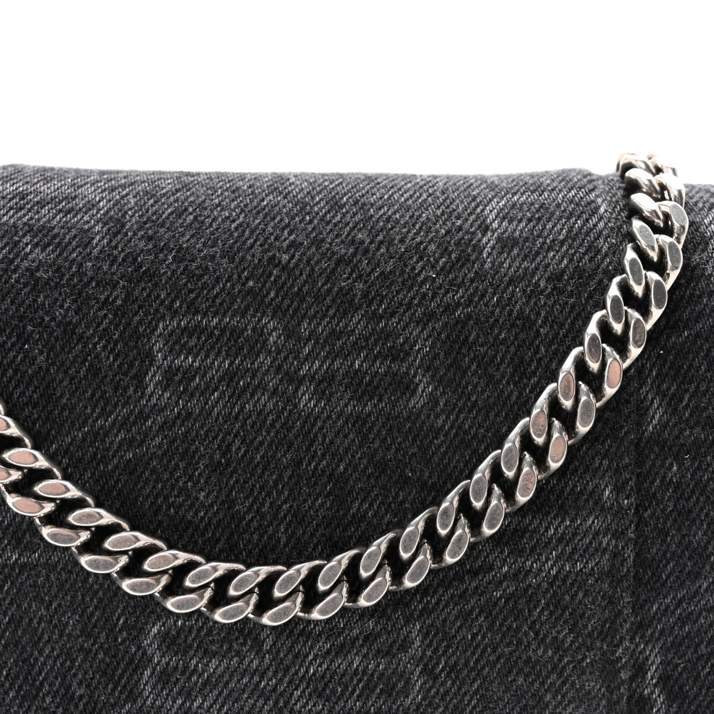 Denim BB Monogram Hourglass Chain Bag Black