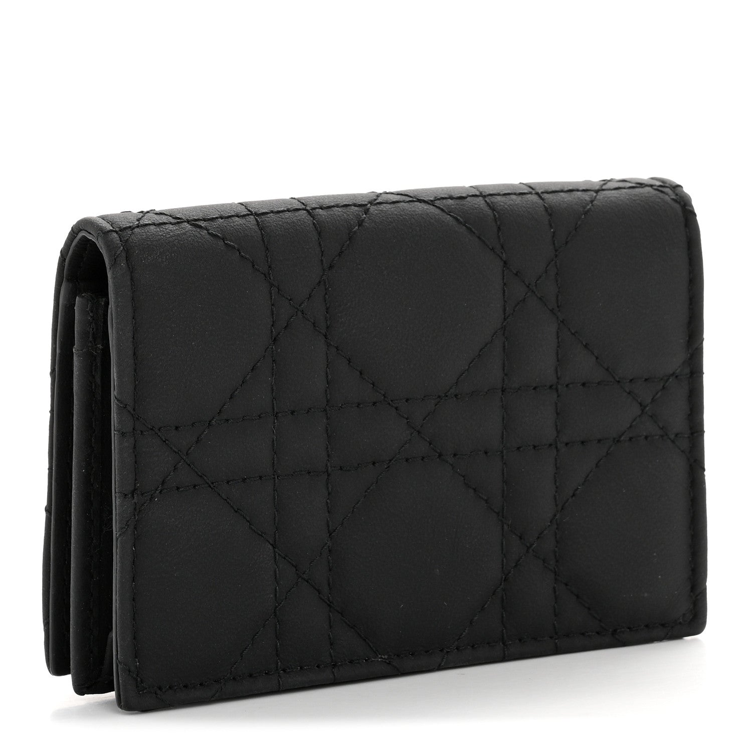 Christian Dior Ultra Matte Calfskin Small Lady Dior Flap Card Holder Black 3 of 8