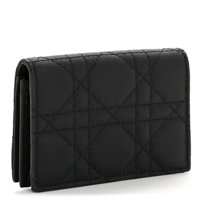 Christian Dior Ultra Matte Calfskin Small Lady Dior Flap Card Holder Black 3 of 8