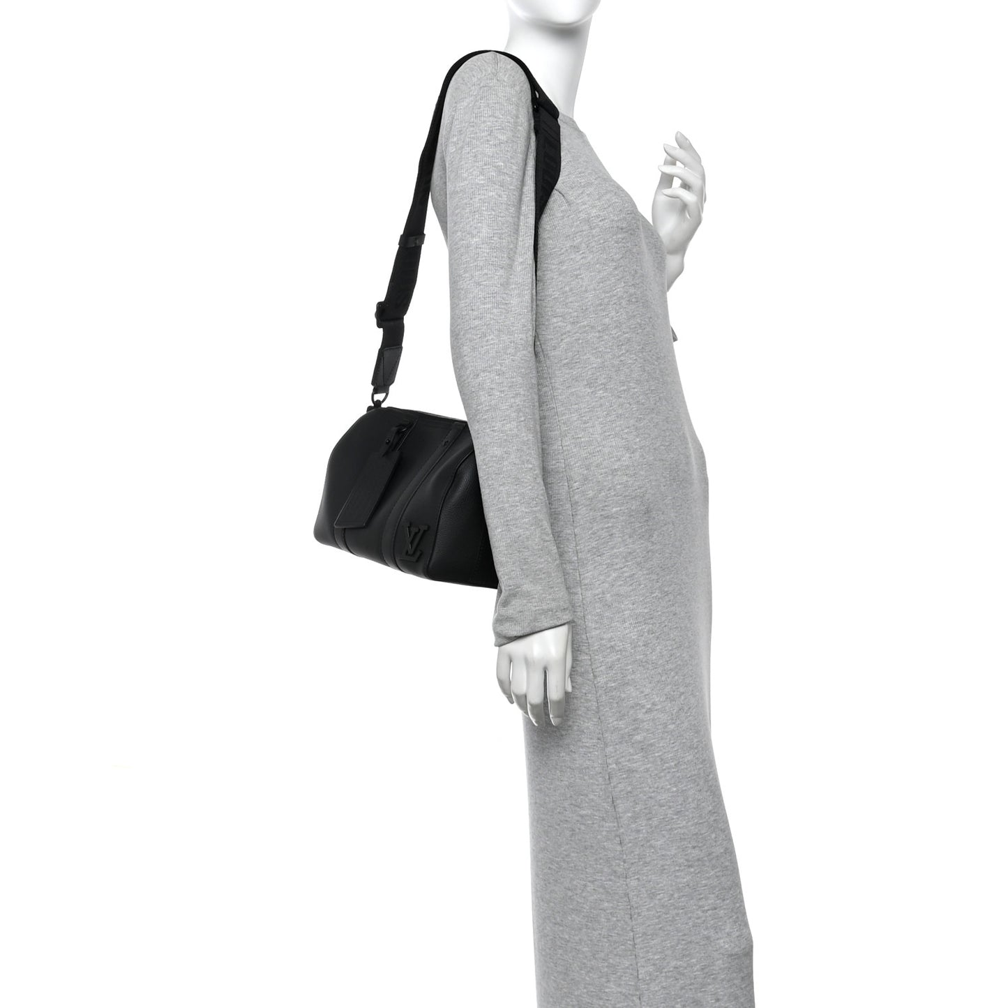Grained Calfskin Aerogram City Keepall Black