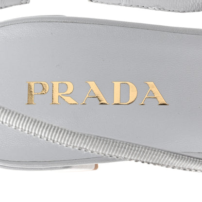 Prada Nappa Triangle Bow 45mm Slingback Pumps 39 Fiordaliso 7 of 8