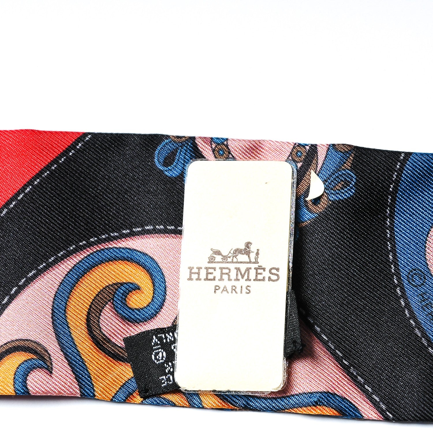 Hermes Silk Festival des Amazones Twilly Black Rouge Bleu 4 of 4