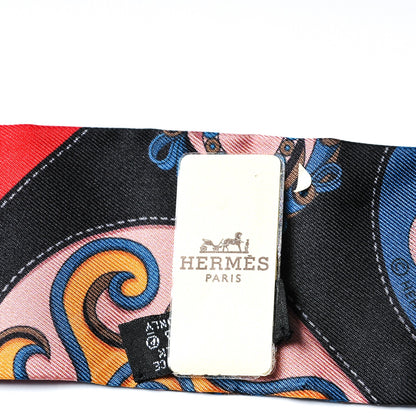 Hermes Silk Festival des Amazones Twilly Black Rouge Bleu 4 of 4