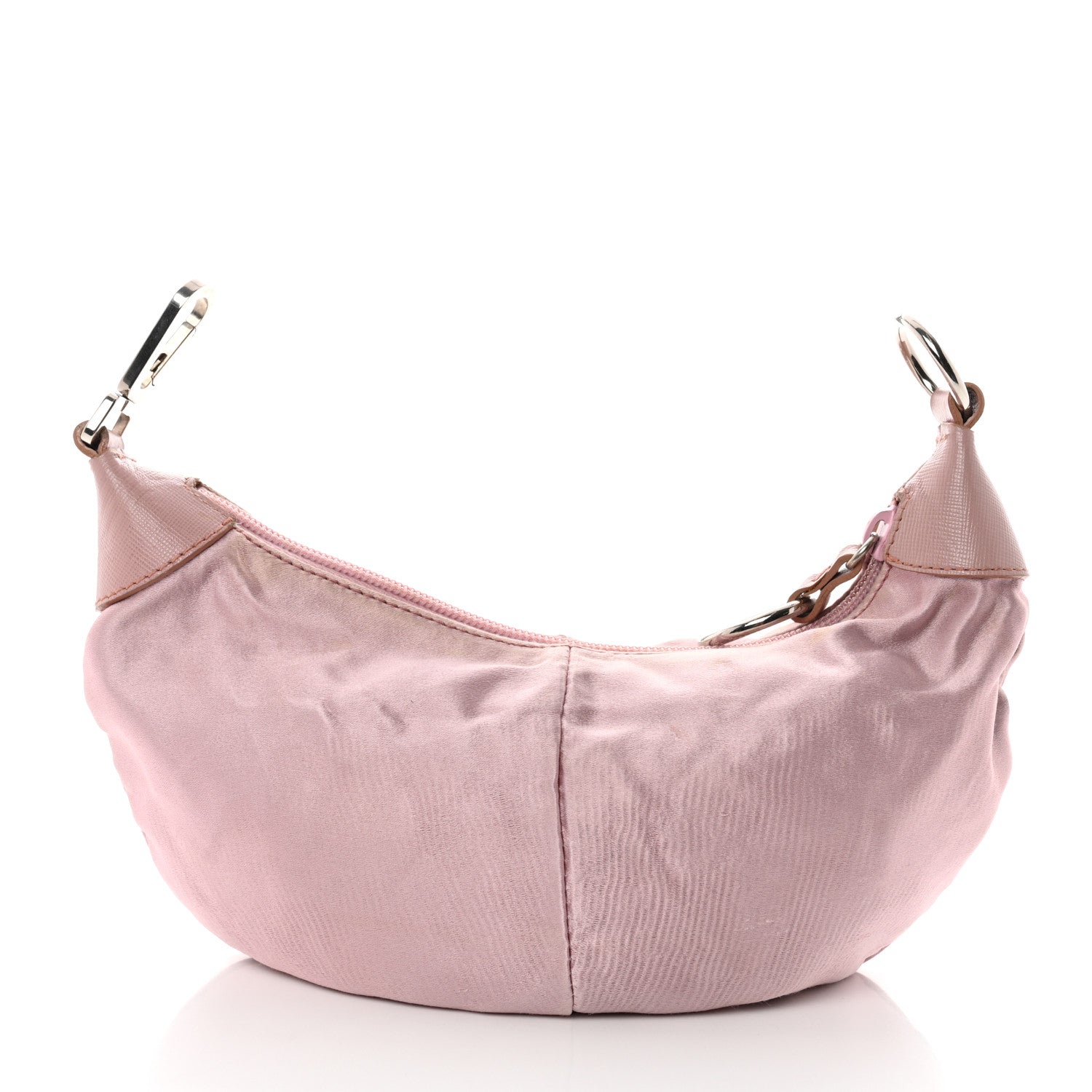 Prada Satin Saffiano Hobo Bag Pink 2 of 9