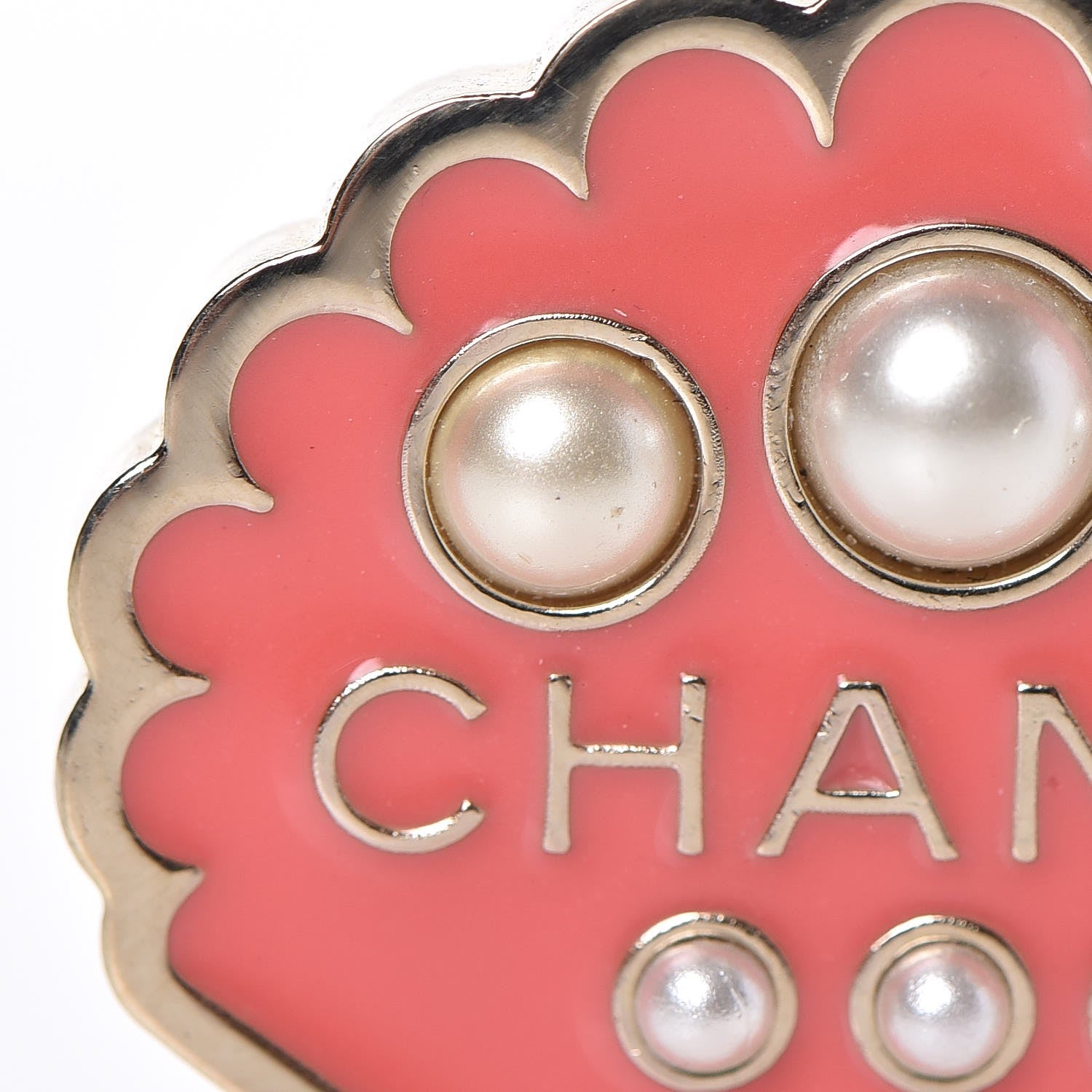 Chanel Enamel Pearl Seashell Brooch Pink Gold 5 of 6