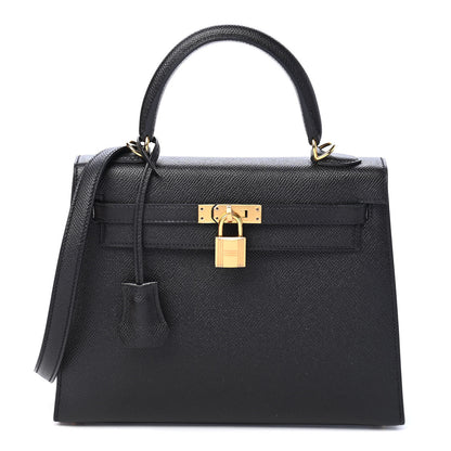 Hermes Epsom Kelly Sellier 25 Black 1 of 11