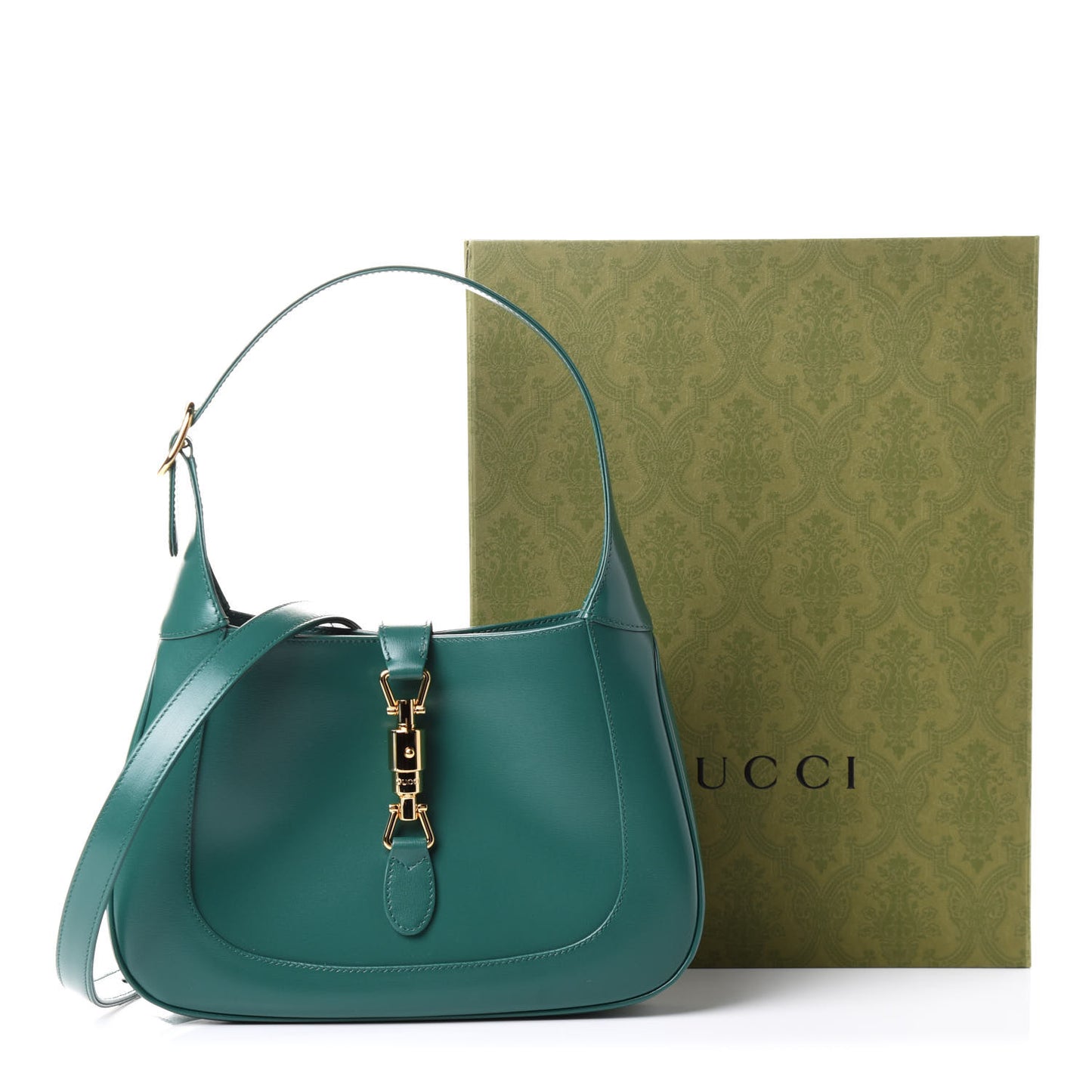 Boarded Dyana Lux Calfskin Small Jackie 1961 Hobo Emerald