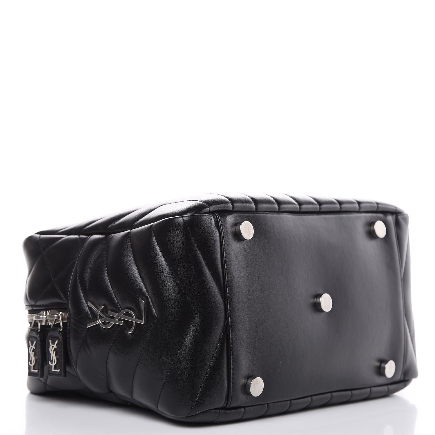 Saint Laurent Calfskin Y Quilted Monogram Medium Loulou Bowling Bag Black 4 of 11