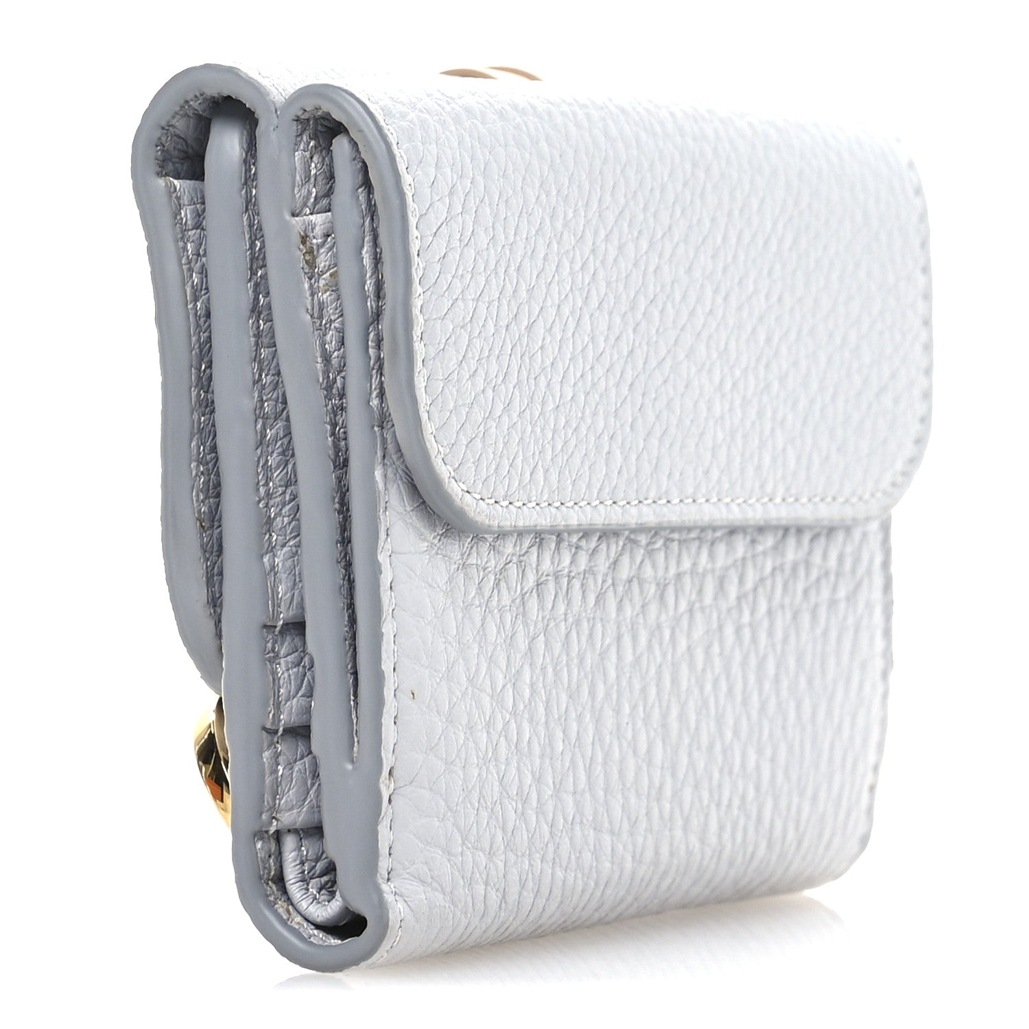 Chloe Grained Calfskin Alphabet Mini Trifold Wallet Light Cloud 3 of 9