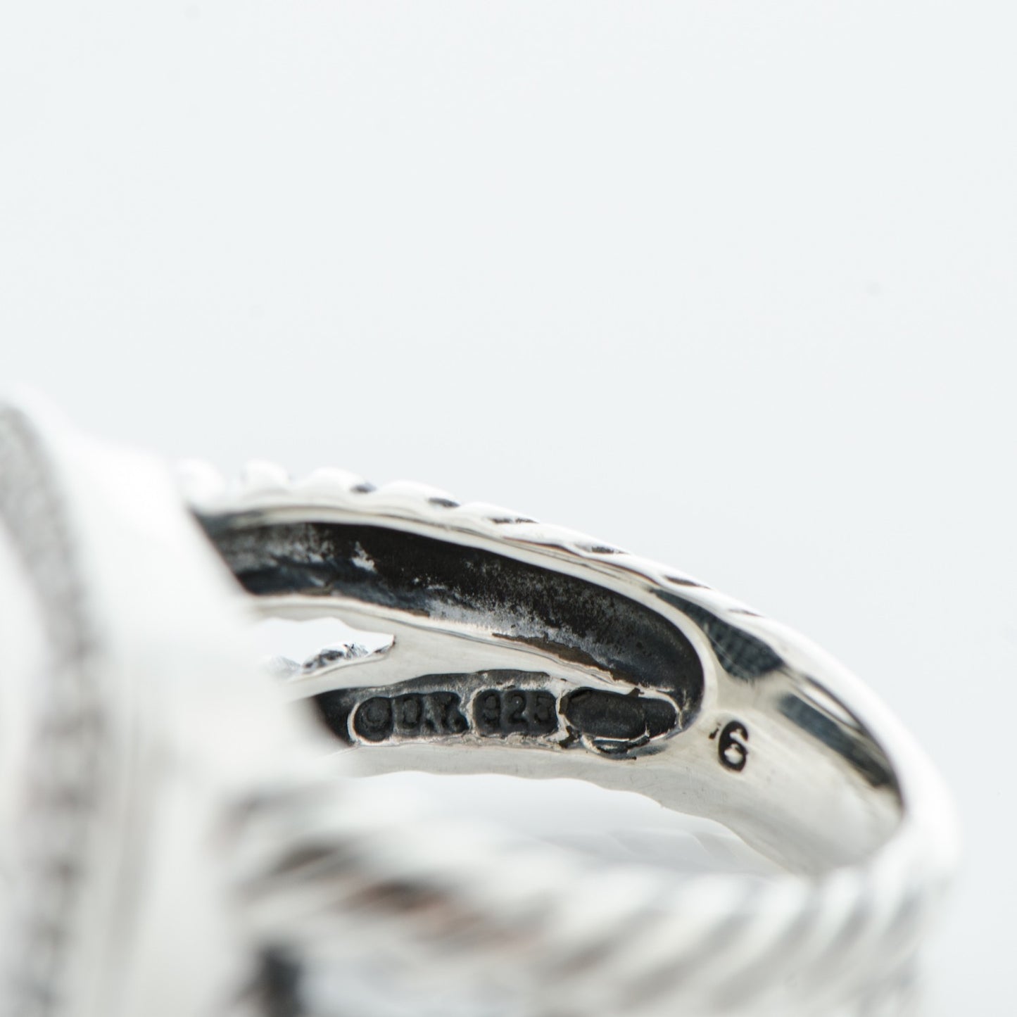 Sterling Silver Diamond Black Onyx 11mm Albion Ring 52 6