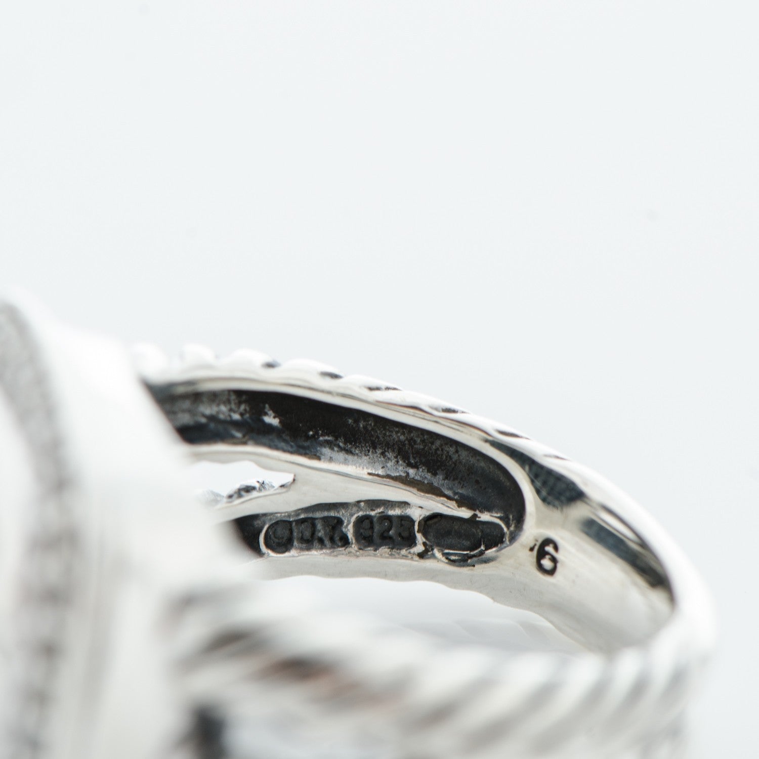 David Yurman Sterling Silver Diamond Black Onyx 11mm Albion Ring 52 6 5 of 5